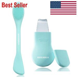 Silicone Face Scrubber Stainless Steel Spatula 2-in-1 Pore Cleansing Tool